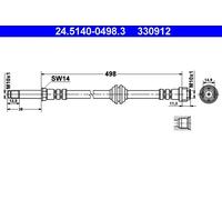 Tubo flessibile del freno ATE 24.5140-0498.3