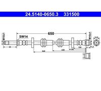 Tubo flessibile freno 24.5140-0650.3 ATE per AUDI A7 Sportback A6 C7 A6 C7 Avant