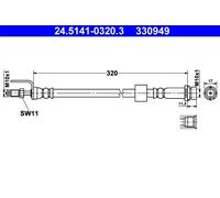 Tubo flessibile freno 24.5141-0320.3 ATE per FORD TRANSIT Autobus