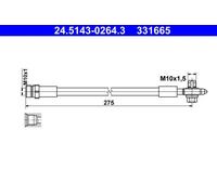 Tubo flessibile del freno ATE 24.5143-0264.3