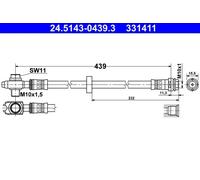 Tubo flessibile freno 24.5143-0439.3 ATE per AUDI SKODA VW SEAT
