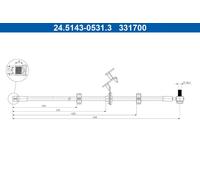 Tubo flessibile freno 24.5143-0531.3 ATE per MERCEDES-BENZ CLASSE M
