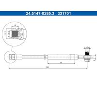 Tubo flessibile freno 24.5147-0285.3 ATE per SEAT SKODA
