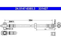 Tubo flessibile freno 24.5147-0385.3 ATE per VW SEAT