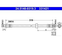 Tubo flessibile freno 24.5148-0319.3 ATE per FORD TRANSIT CONNECT