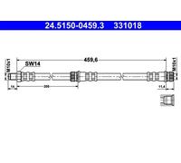 ATE 24.5150-0459.3 Tubo Freno Posteriore per Mitsubishi COLT Czc Cabriolet Smart