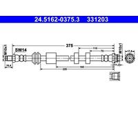 Tubo flessibile freno 24.5162-0375.3 ATE per VOLVO V60 I V70 III S80 II S60 II