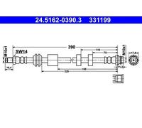 Tubo flessibile freno 24.5162-0390.3 ATE per FORD VOLVO