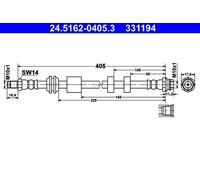 Tubo flessibile freno 24.5162-0405.3 ATE per VOLVO XC70 II V60 I XC70 II VAN