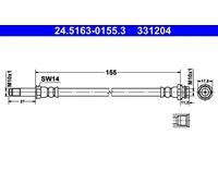 Tubo flessibile freno 24.5163-0155.3 ATE per FORD MONDEO IV Turnier S-MAX