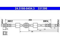 Tubo flessibile freno 24.5166-0454.3 ATE per VW FORD SEAT