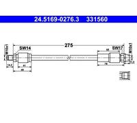 Tubo flessibile freno 24.5169-0276.3 ATE per BMW X3 X4