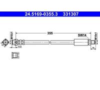 Tubo flessibile freno 24.5169-0355.3 ATE per BMW 7