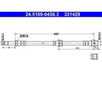 Tubo flessibile del freno ATE 24.5169-0458.3