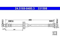 Tubo flessibile del freno ATE 24.5169-0480.3