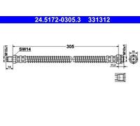 Tubo flessibile freno 24.5172-0305.3 ATE per MERCEDES-BENZ CLASSE C SL CLASSE S