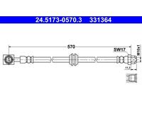 ATE Flessibile del freno per MINI 24.5173-0570.3