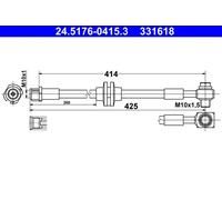 Tubo flessibile freno 24.5176-0415.3 ATE per OPEL VAUXHALL