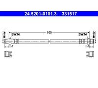 Tubo flessibile del freno ATE 24.5201-0101.3, destra