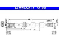 Tubo flessibile freno 24.5205-0461.3 ATE per SEAT FORD VW
