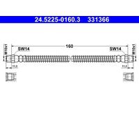 Tubo flessibile freno 24.5225-0160.3 ATE per VW TRANSPORTER T4 Autobus