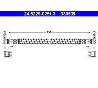 Tubo flessibile freno 24.5229-0251.3 ATE per PEUGEOT CITROËN FIAT LANCIA
