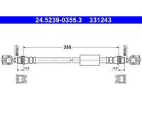 Tubo flessibile freno 24.5239-0355.3 ATE per FIAT PEUGEOT CITROËN
