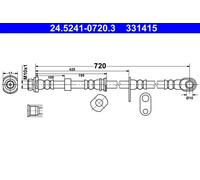 Tubo flessibile freno 24.5241-0720.3 ATE per MITSUBISHI L200 / TRITON