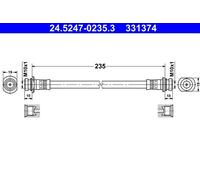 Tubo flessibile freno 24.5247-0235.3 ATE per SUZUKI ALTO VII