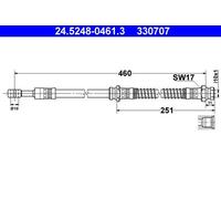 Tubo flessibile freno 24.5248-0461.3 ATE per MITSUBISHI VOLVO