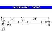 Tubo flessibile freno 24.5249-0416.3 ATE per MITSUBISHI VOLVO