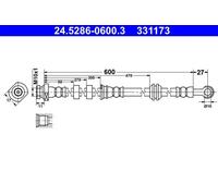 Tubo flessibile freno 24.5286-0600.3 ATE per MITSUBISHI PEUGEOT CITROËN
