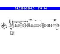 Tubo flessibile freno 24.5286-0601.3 ATE per MITSUBISHI PEUGEOT CITROËN