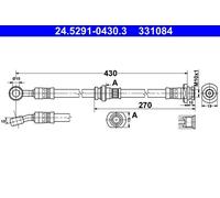 Tubo flessibile freno 24.5291-0430.3 ATE per SUZUKI OPEL SUBARU