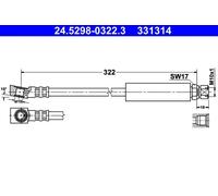Tubo flessibile freno 24.5298-0322.3 ATE per OPEL SAAB