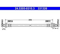 Tubo flessibile freno 24.5305-0310.3 ATE per FORD SIERRA II Hatchback SIERRA II