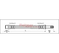 Tubo flessibile freno 4110347 METZGER per SEAT VOLVO