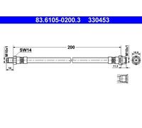 Tubo flessibile freno 83.6105-0200.3 ATE per AUDI A4 B5 A4 B5 Avant