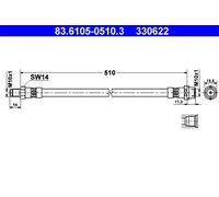 Tubo flessibile freno 83.6105-0510.3 ATE per MERCEDES-BENZ SPRINTER 3-t Autobus