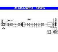 Tubo flessibile freno 83.6151-0602.3 ATE per BMW X5 X6