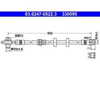 Tubo flessibile del freno ATE 83.6247-0522.3
