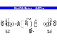 Tubo flessibile del freno ATE 83.6255-0340.3, destro