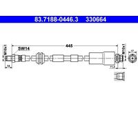 Tubo flessibile freno 83.7188-0446.3 ATE per JAGUAR FORD
