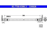 Tubo flessibile freno 83.7705-0386.3 ATE per MERCEDES-BENZ CLASSE C CLASSE E SLK
