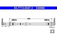 Tubo flessibile freno 83.7713-0347.3 ATE per VOLVO XC70 I Cross Country
