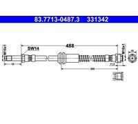 Tubo flessibile freno 83.7713-0487.3 ATE per MERCEDES-BENZ CLASSE E CLS