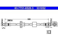 Tubo flessibile freno 83.7751-0520.3 ATE per BMW X3
