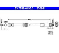 Tubo flessibile freno 83.7769-0493.3 ATE per FORD FUSION