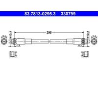 Tubo flessibile freno 83.7813-0295.3 ATE per AUDI VW SKODA