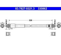 Tubo flessibile freno 83.7827-0321.3 ATE per FORD FUSION